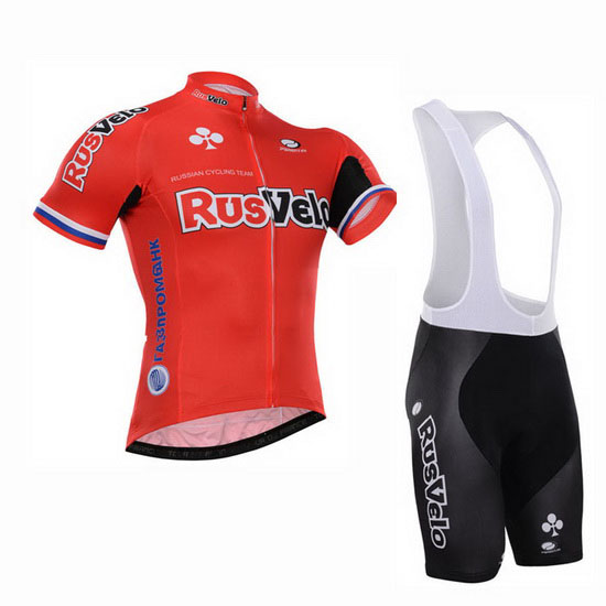 2015 Maillot Rusvelo Tirantes Mangas Cortas Rojo